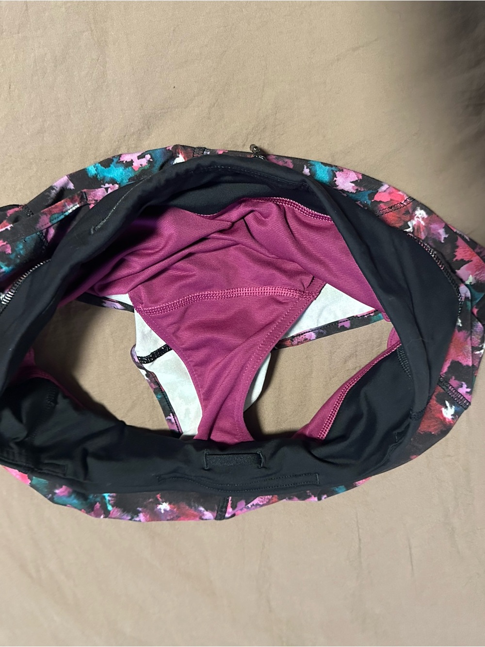 Lululemon Speed Short in Mini Midnight Bloom Black Deep Fuschia Black colorway - Picture 6 of 9